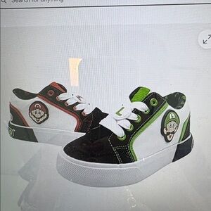 Super Mario Bros Boys Mario & Luigi Court Sneakers; SZ:12